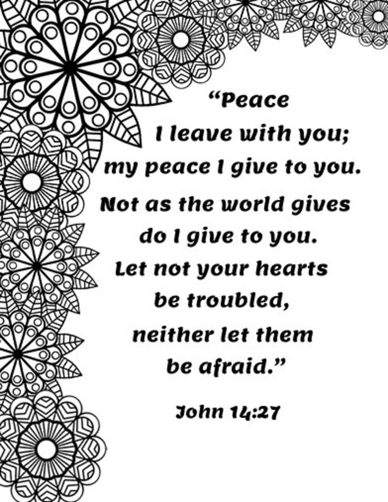 Bible Verse Peace coloring pages Isaiah 41:10 coloring | Etsy