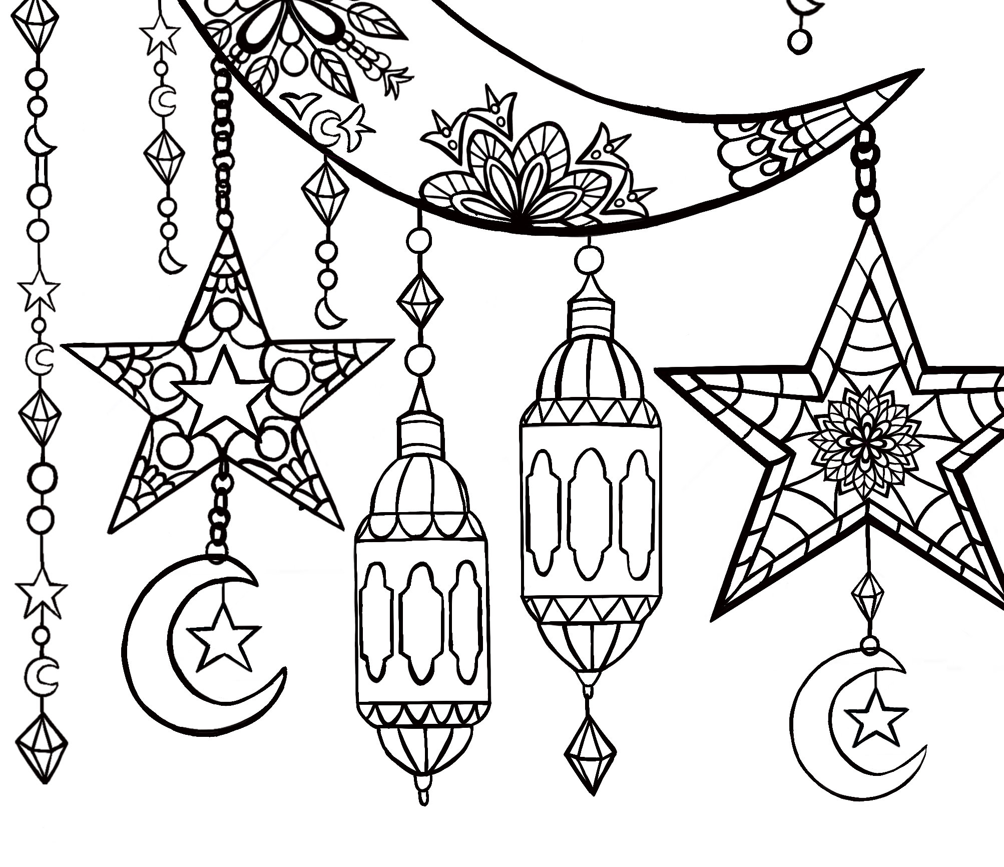 Moon Printable Adult Coloring Page Coloring pages for adults | Etsy