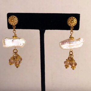 Crystals and Pearl earrings
