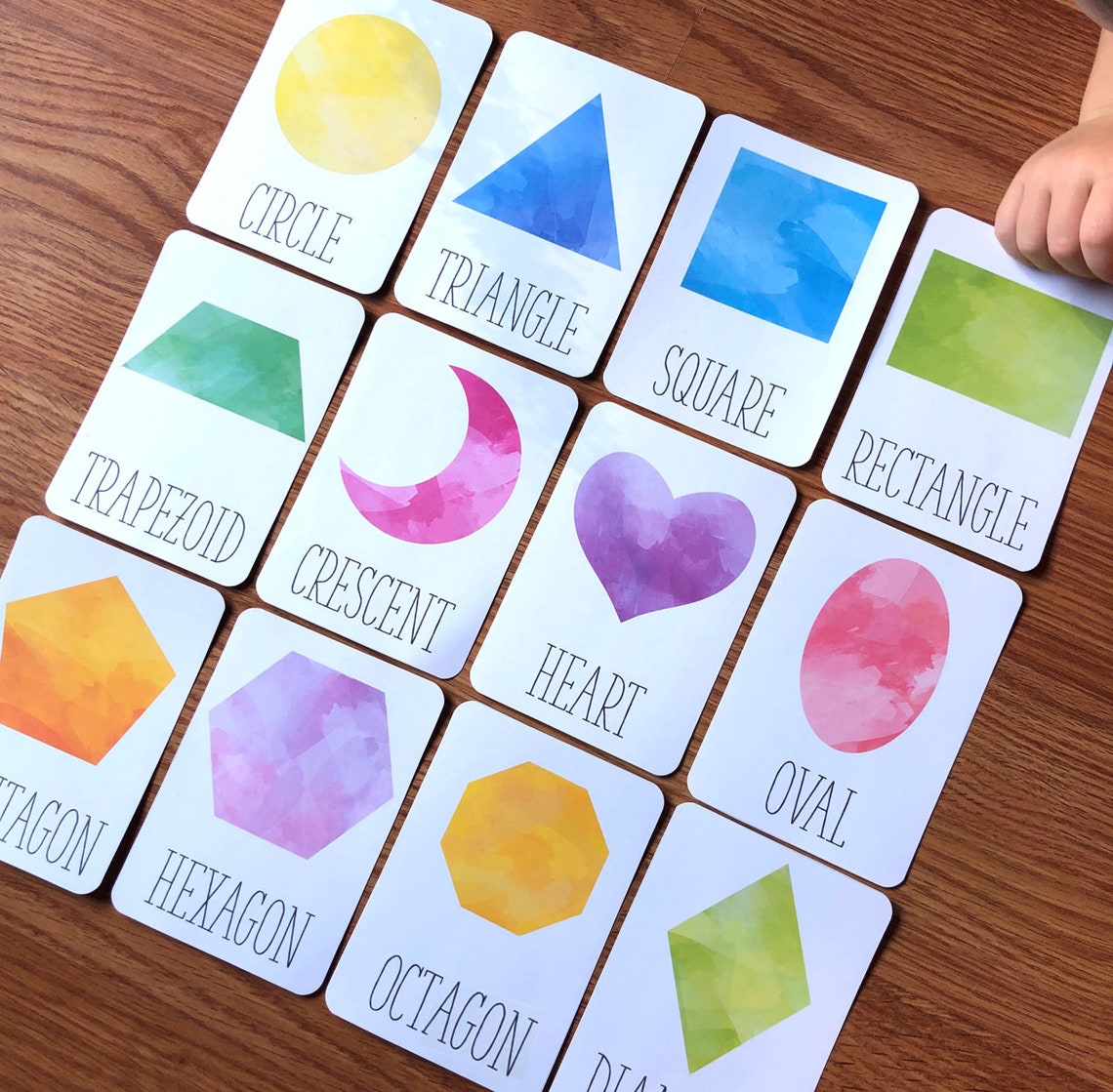 Shapes Flashcards PDF Download Printable Preschool Etsy