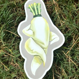 Dancing Daikon Sticker // Unique Decal for Water Bottles, Laptops, & More