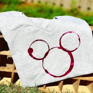 Mickey Mouse Wine Stain Shirt - Disney Vacation V-Neck Tee