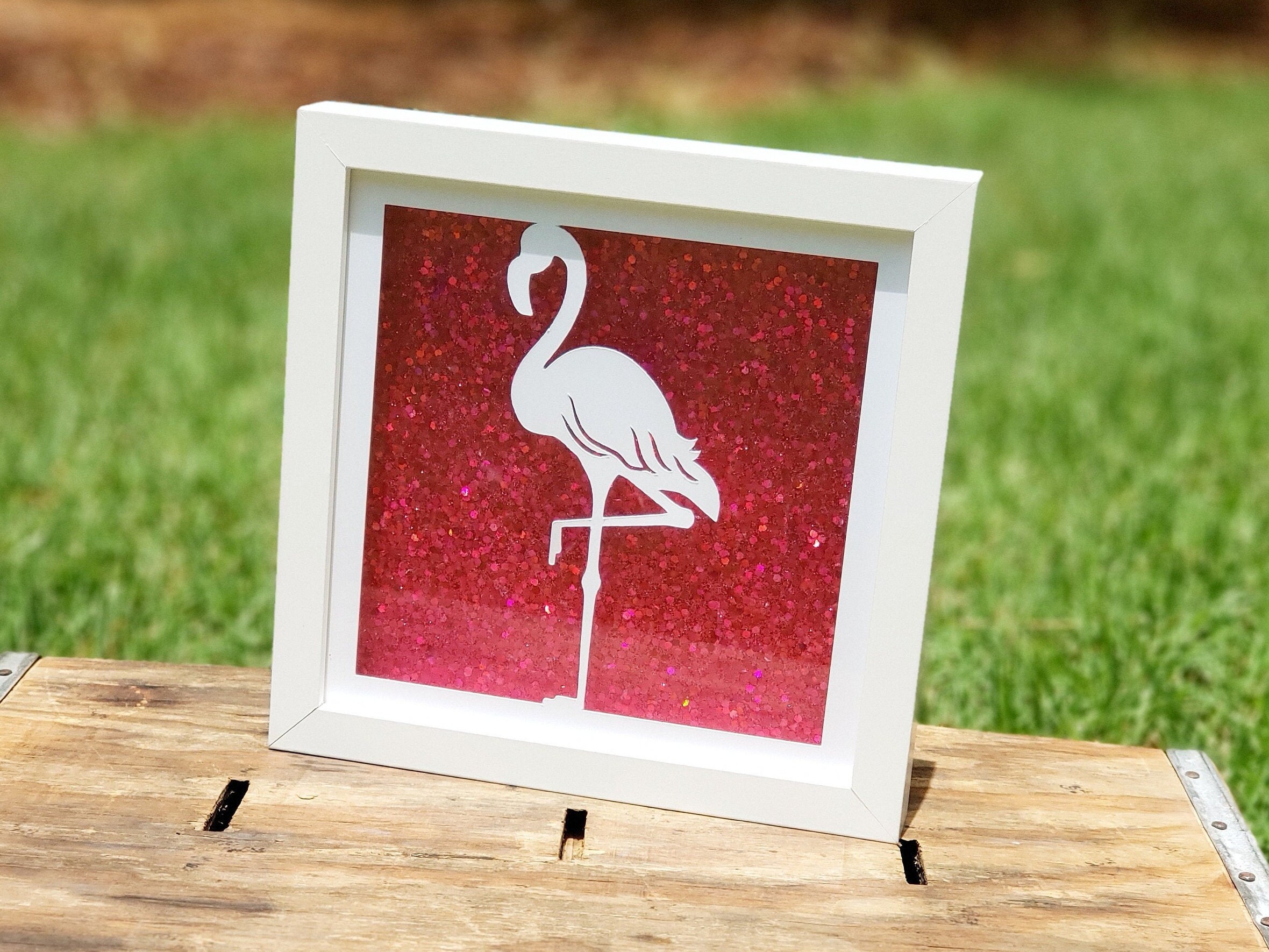 HVEST Leinwandbild 'Flamingo' – 40,6x50,8 Cm Gerahmtes Ölgemälde Auf Leinwand, Romantische Wanddekoration Für Wohnzimmer & Schlafzimmer
