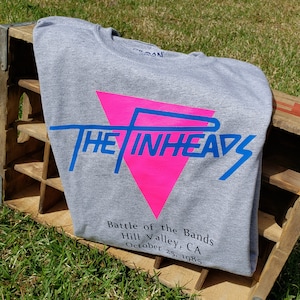 Back to the Future Inspired Pinheads T-Shirt - Marty McFly - Too Darn Loud - Battle of the Bands Hill Valley - Toddler Youth Adult Gray Tee