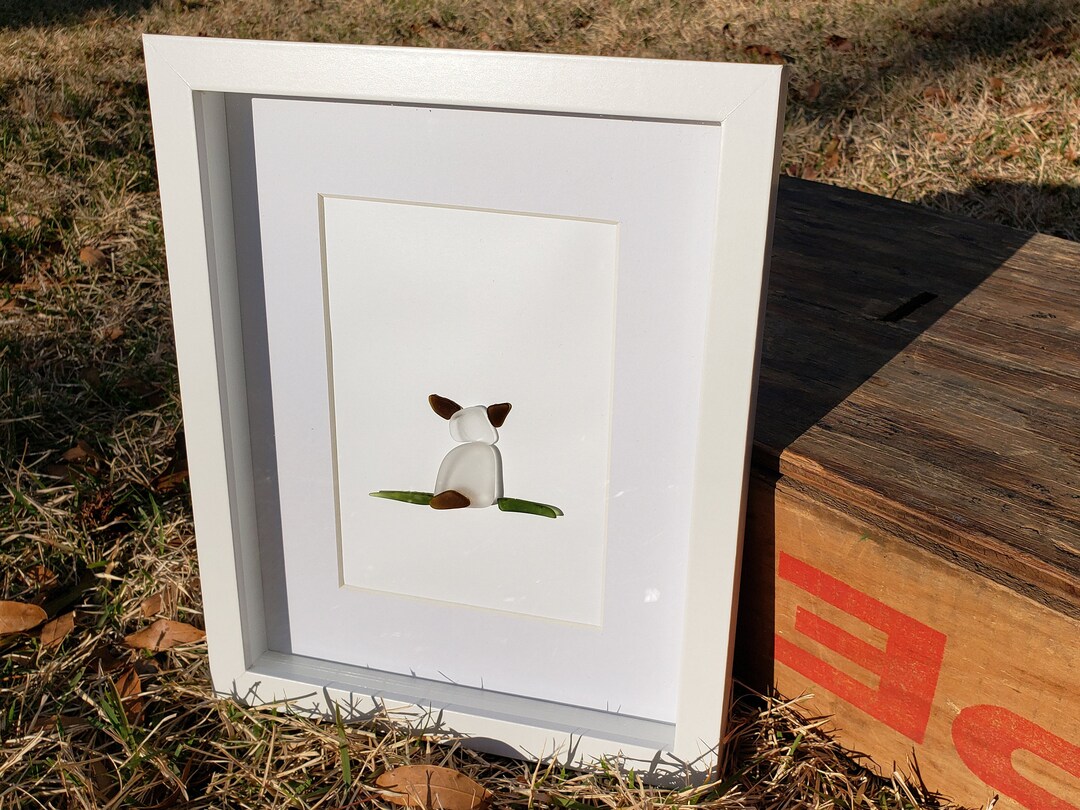 Sea Beach Glass Art Animal Pet Decor Dog Framed 8 X Etsy
