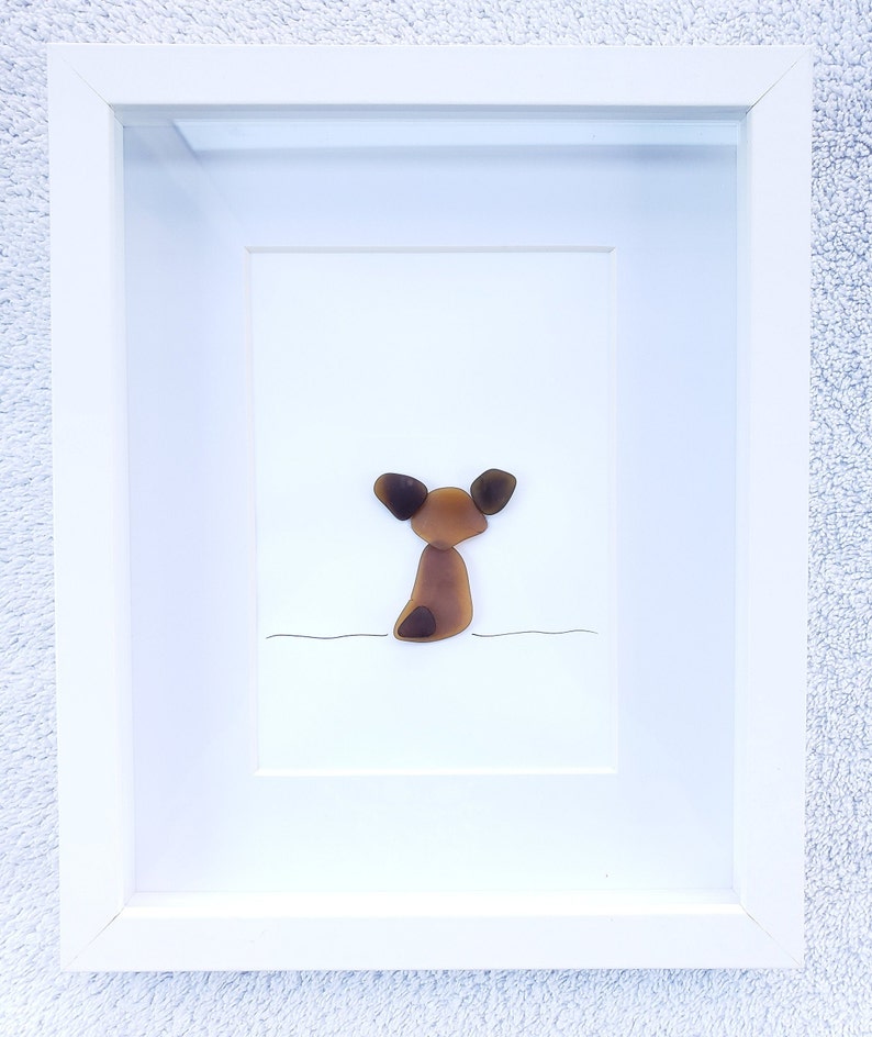 Sea Beach Glass Art Animal Pet Decor Dog Framed 8 X Etsy