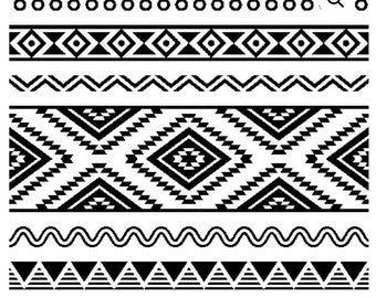 Servilletas de papel étnicas en blanco y negro / servilletas para decoupage (juego de 4)