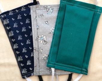 Reusable Face Mask with filter pocket and nose wire, Cotton Face Mask, Dust Mask, Adult Face Mask, Face Mask Fashion, Mouth Masks