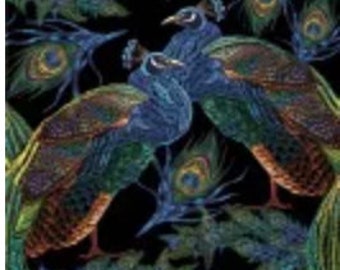 Servilletas de papel negras con diseño de pavos reales para decoupage/primavera (juego de 4)