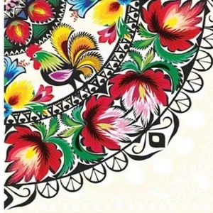 4 Paper Napkins For Decoupage | Decoupage Napkins | Lowicz Folk Cutout |  Napkin for Decoupage | Paper Serviette | Decoupage Prints |