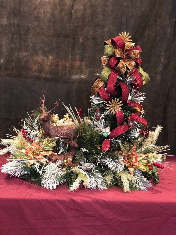 Rustic Christmas Winter Holiday Floral Arrangement 