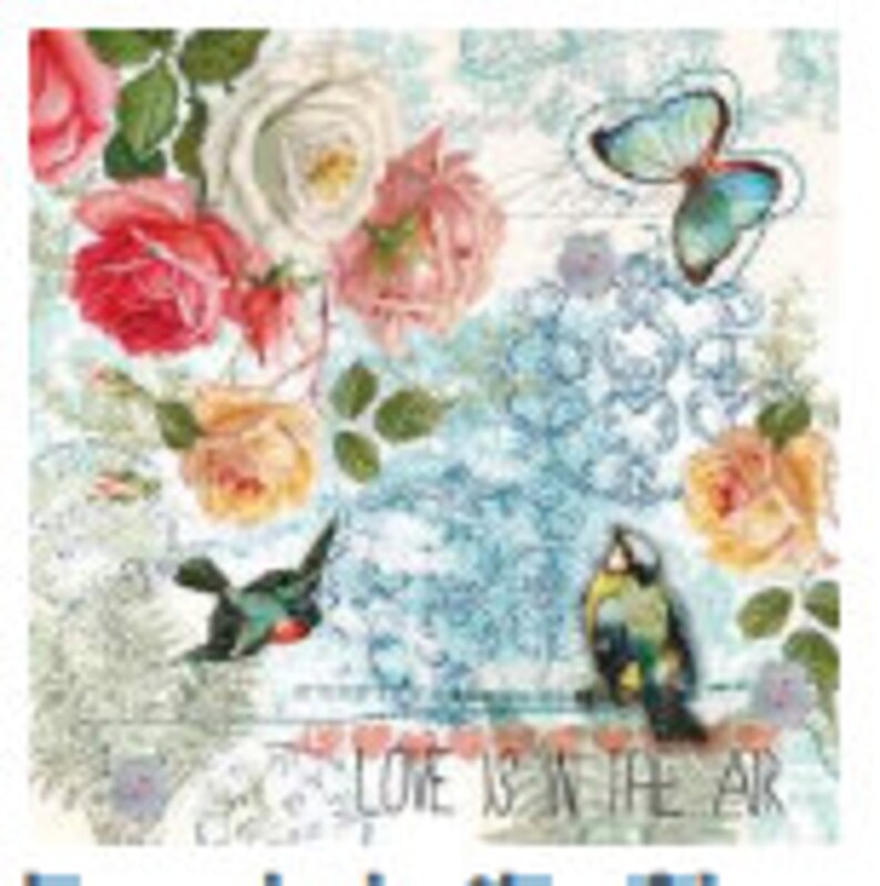 Love Is In The Air 4 Decoupage Napkins | Decoupage Prints Paper Serviette Napkin for Decoupage 4 Paper Napkins For Decoupage