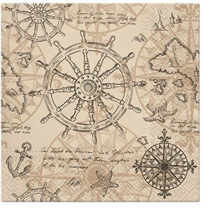 4 serviettes en papier pour le découpage (fr) 4 Serviettes de découpage carte nautique vintage (fr)  Napkin pour Decoupage - France Serviette de papier Impressions de découpage  |