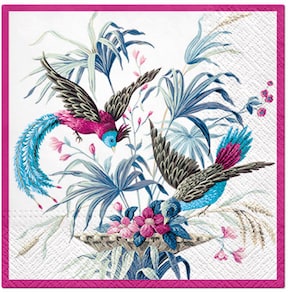 4 Paper Napkins For Decoupage | Decoupage Napkins | Birds of Eden |  Napkin for Decoupage | Paper Serviette | Decoupage Prints |