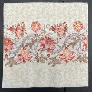 4 Paper Napkins For Decoupage |  Vintage Peach Floral Branch|  Napkin for Decoupage | Paper Serviette | Decoupage Prints