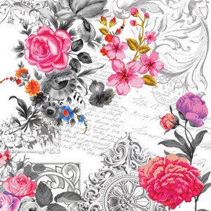4 Paper Napkins For Decoupage | 4 Decoupage Napkins | Royal Rose |  Napkin for Decoupage | Paper Serviette | Decoupage Prints |  |