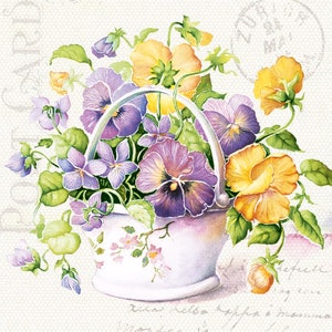 4 servilletas de papel para decoupage / 4 servilletas de decoupage / carta de flores / servilleta para decoupage / servilleta de papel / impresiones de decoupage / /