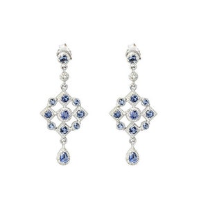 Natural Tanzanite Dangle earrings 0.925 Sterling Silver Best Earring For gift