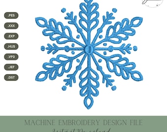 Snowflake Machine Embroidery Design: Winter Stitch File (4 Sizes, Instant Digital Download)
