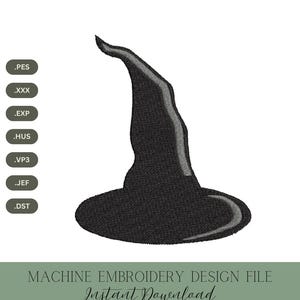 Motif de broderie chapeau de sorcière : fichier de broderie Machine Halloween (téléchargement numérique)