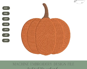Motif de broderie Machine citrouille : fichier de point de récolte d'automne (téléchargement instantané, 5 tailles)