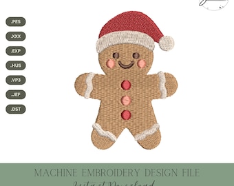 Lebkuchenmann Stickdatei, Maschinenstickerei (5 Größen, sofortiger digitaler Download)