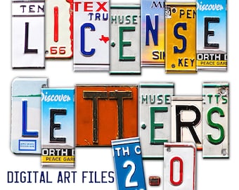 Digital Download Lizenzschild 2,0 Buchstaben und Zahlen | PNG Clipart Bild Set Bundle