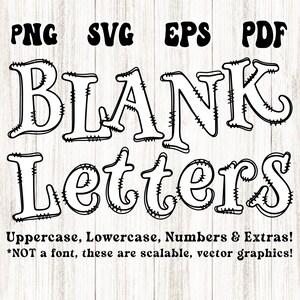 Henny's Doodle - Funky, Doodle SVG Blank Letters to Fill - Fill your own patterns! - Cute, kid, school serif style word design - Digital Set