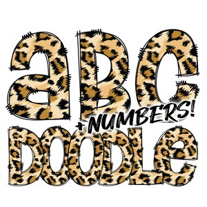 Descarga digital / Doodle Leopard Print 2 Pattern Fill / PNG Clipart Bundle Alphabet Pack / Letras y números