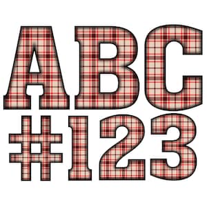Descarga digital / Chunky Red Plaid 1 Pattern Fill / PNG Clipart Bundle Alphabet Pack / Letras y números