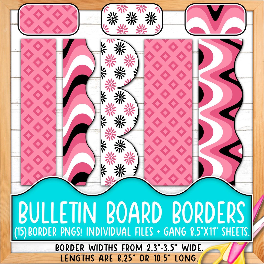 Borders for Bulletin Boards | Print & Cut, Seamless | Flowers