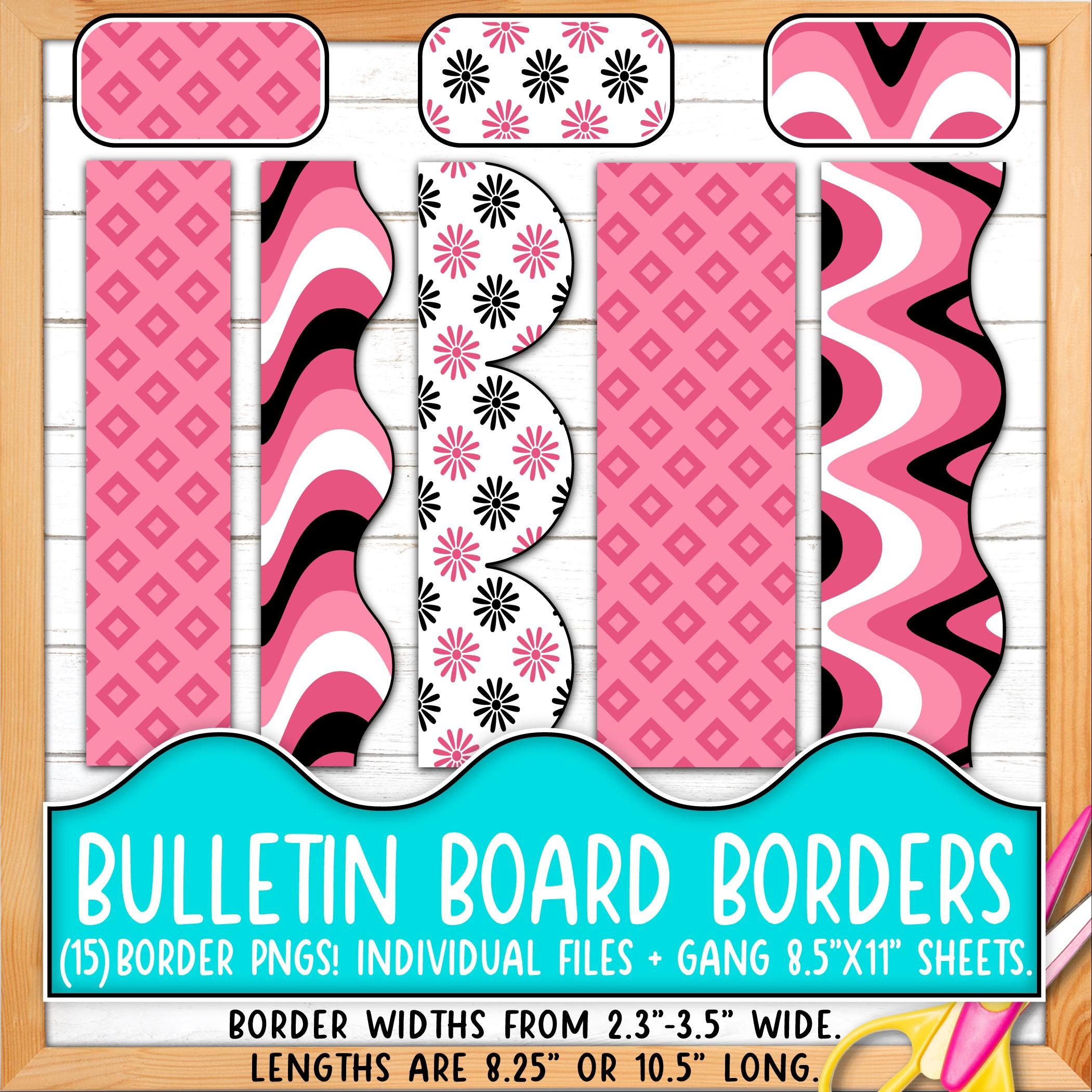 Borders for Bulletin Boards | Print & Cut, Seamless | Flowers