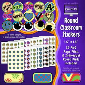 Stickerpakket | Individuele digitale stickers en Avery-velsjablonen | Bloemen, diamant, ruit, rood, geel, groen, blauw, helder ST55CK-A261