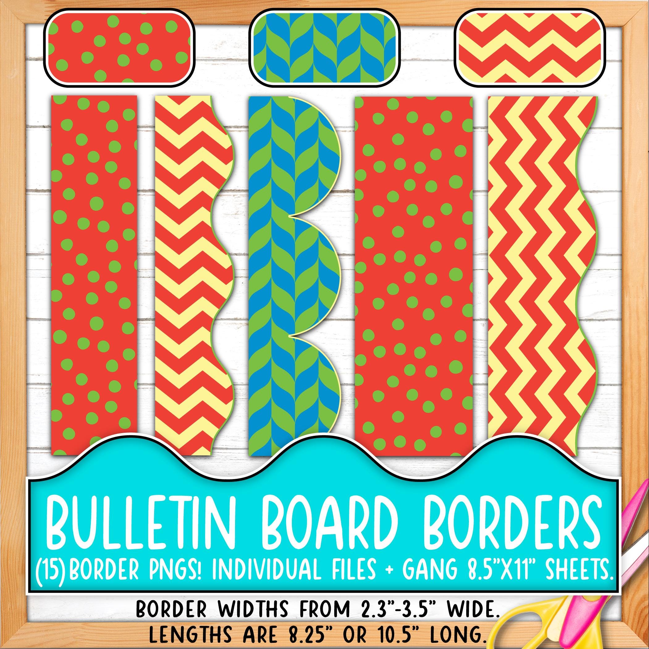Borders for Bulletin Boards | Print & Cut, Seamless | Geometric