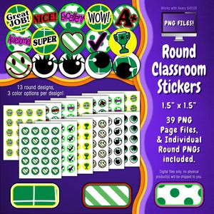 Stickerpakket | Individuele digitale stickers en Avery-velsjablonen | Raster, diagonale strepen, stippen, groen, wit, zwart ST55CK-A246