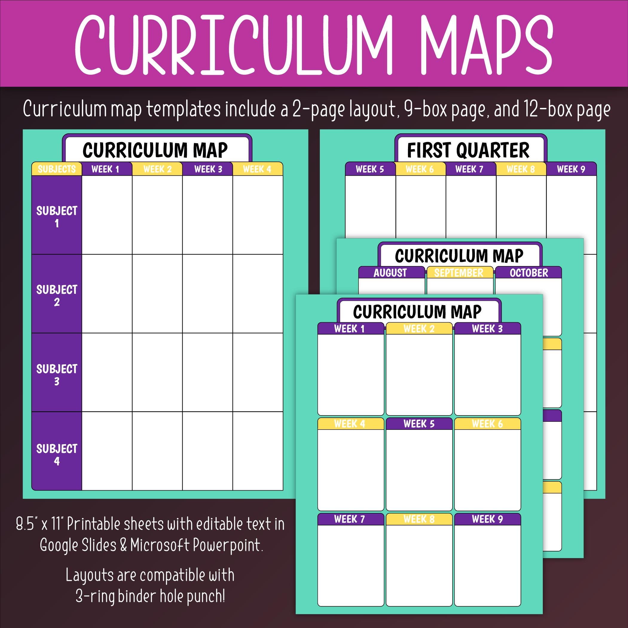 Lesson Plan Sheets & Curriculum Maps (editable) | Teacher Planner ...