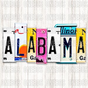 Alabama Word PNG / Digital Word Design Ready to Press / Sublimación, Impresión, DTG, Decorativo / Matrícula Tipografía acuarela