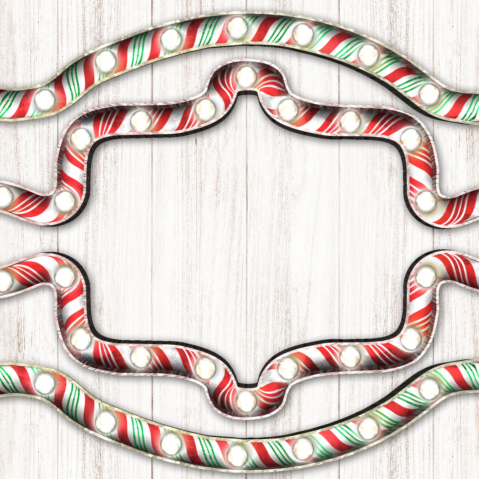 Candy Cane Elements PNG | Marquee Frame Shapes and Candy Canes, in Red ...