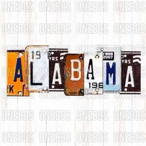 Alabama Word PNG / Digital Word Design Ready to Press / Sublimación, Impresión, DTG, Decorativo / Matrícula Tipografía acuarela