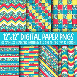 Wallpaper Achtergrond - Digitaal Papier | Naadloos | Chevron, baksteen, strepen, golvende retro | Zebra, golven, golvend, helder, rood, geel WA55LL-A211