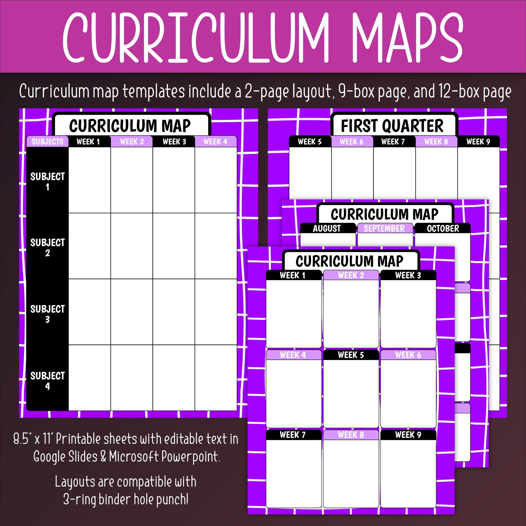 Lesson Plan Sheets & Curriculum Maps (editable) | Grid, Diagonal ...
