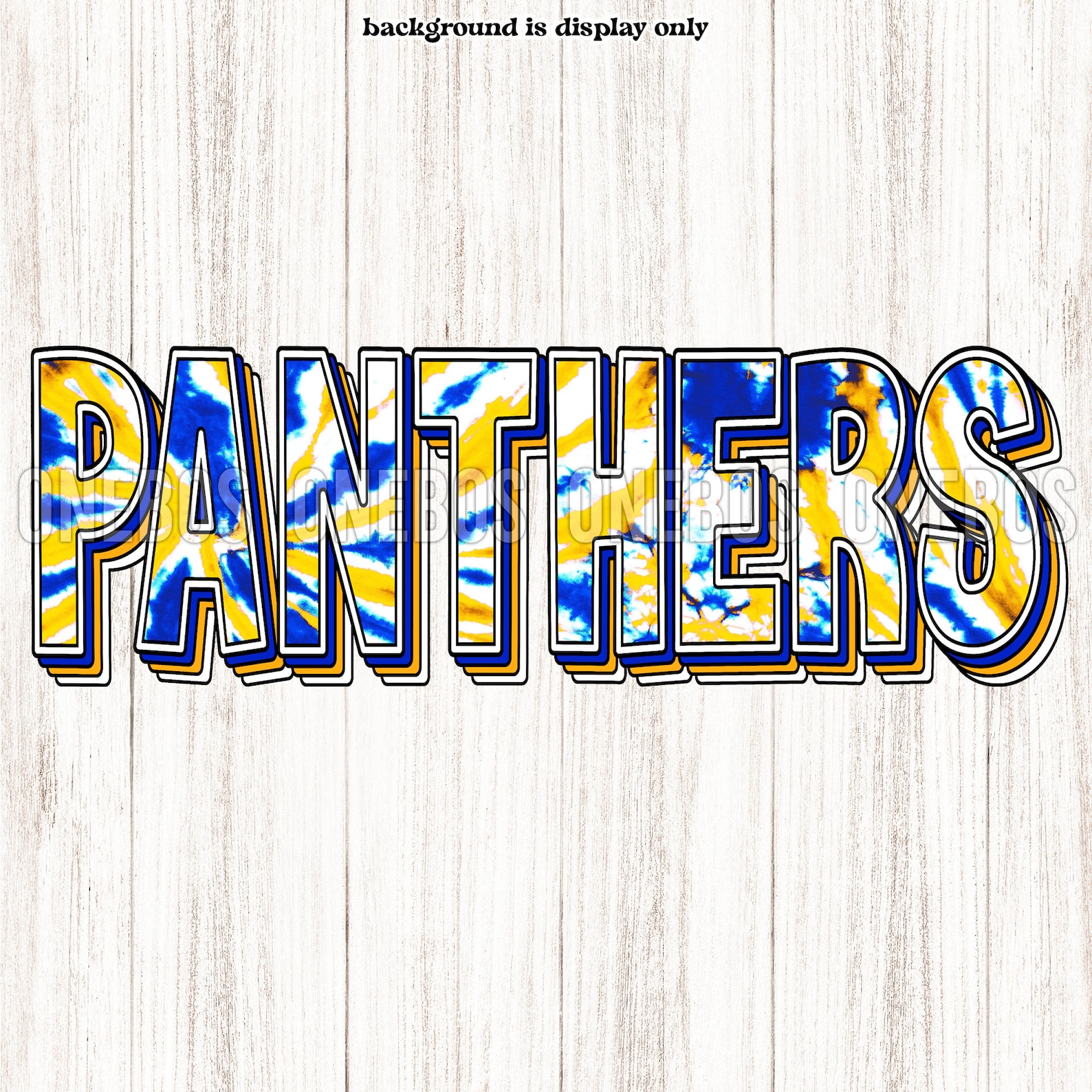 Panthers Mascot Digital Download PNG, Tie-dye Royal Blue Golden Yellow ...