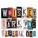 Digital Download | License Plate Whiskey Dark Bundle of PNG Graphic Letters & Numbers | Alphabet Clipart Bundle