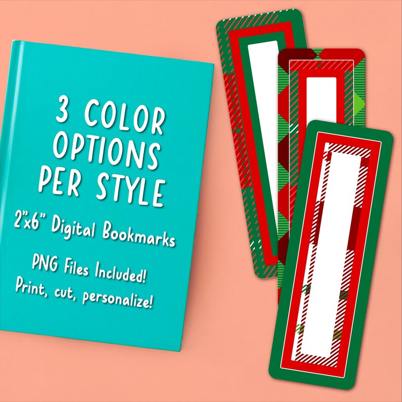 Digital Bookmarks (printable), Clipart Bundle Set of 12 | Lined & Blank ...