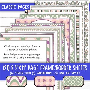 Gerahmte Seitenvorlagen, Urkunden- und Auszeichnungsstil | Floral, Diamant, Checker, Groovy, Boho, Ruhe, Neutral, Grün, Lila, Pink FR55CL-A259