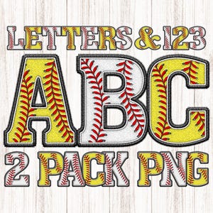 Baseball and Softball Alphabets, Faux Embroidery Boardwalk Stitch ...