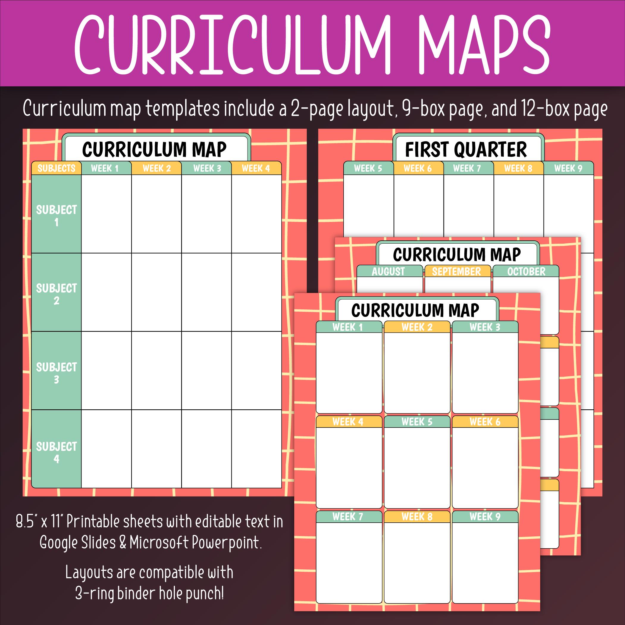 Lesson Plan Sheets & Curriculum Maps (editable) | Grid, Diagonal ...