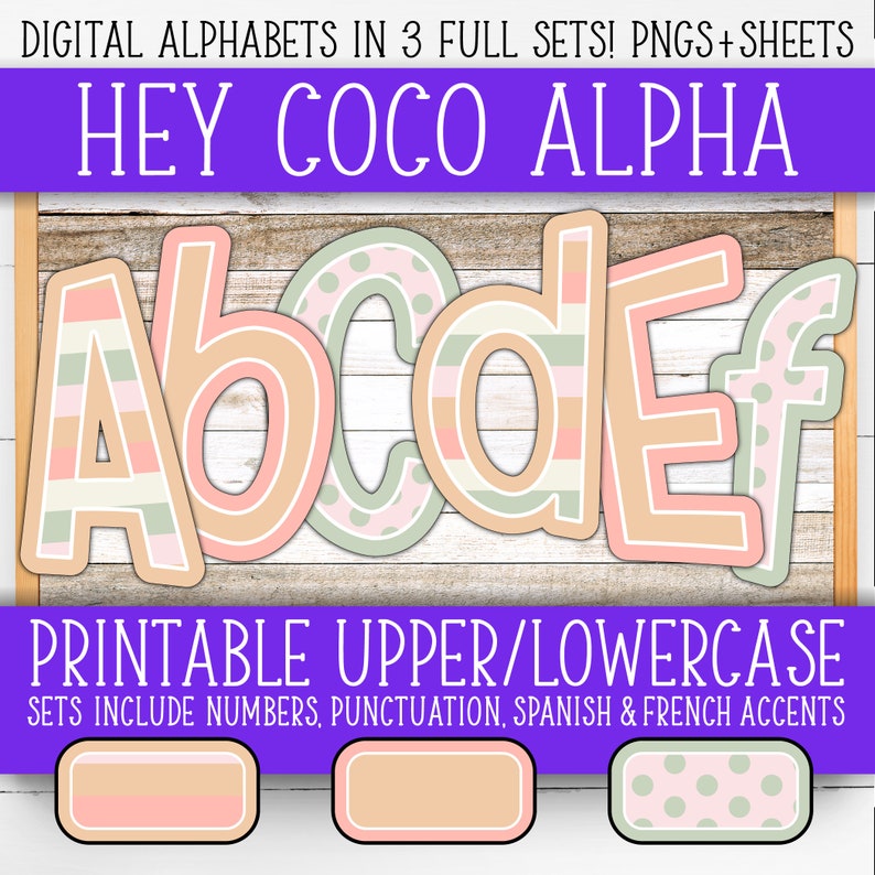 Alphabet Number Set for Boards - Hey Coco | +french & Spanish | Teacher ...