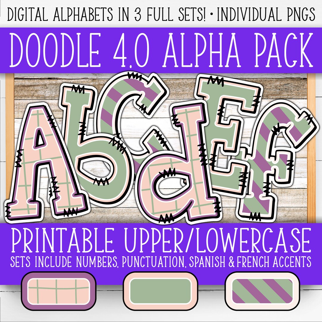 Alphabet Number Set for Boards - Doodle 4.0 | +french & Spanish ...