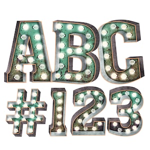 Descarga digital / Faux Rustic Tin Roof Marquee Letters & Numbers / PNG Image Graphic Clipart Bundle Set / Alphabet Art for Sublimation